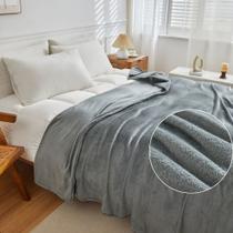 Manta Microfibra Lisa Solteiro Soft Macia Grafite