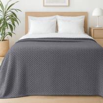 Manta Microfibra Liss Habitat Queen 220X240Cm - Liss Cinza