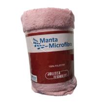 Manta Microfibra Queen 220X240Cm Unicolor Rose Jolitex