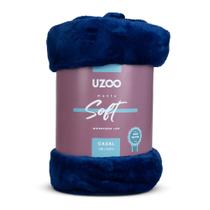 Manta Microfibra Soft Casal - Azul - Uzoo