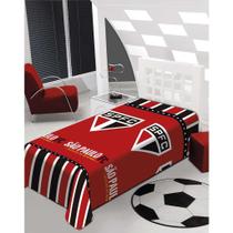 Manta Microfibra Solteiro Fun São Paulo Tricolor 1,50 x 2,00m Jolitex Manta Microfibra Solteiro Fun São Paulo Tricolor 1,50 x 2,00m Jolitex