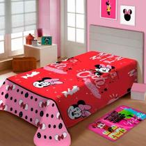 Manta Microfibra Solteiro Soft Jolitex Minnie Vermelha
