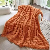 Manta Moenchy Faux Fur Caramel Laranja 130x150cm