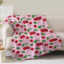 Manta Nukunskf Cherries Theme Pink Fleece 150x125cm Manta Nukunskf Cherries Theme Pink Fleece 150x125cm