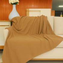 Manta p/ Sofá 3,00 x 1,80 m Artesanal King Size 2 ou 3 Lugares Retrátil Algodão COR:MARROM CLARO