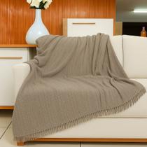 Manta p/ Sofá Super King 4,00 x 1,80m Algodão Proteção Decoração Capa Protetora-VÁRIAS CORES COR:BEGE AREIA