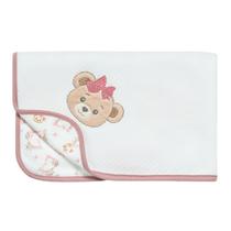 Manta para Bebê em Malha Matelasse Amor de Urso Rose - Hug Manta para Bebê em Malha Matelasse Amor de Urso Rose - Hug