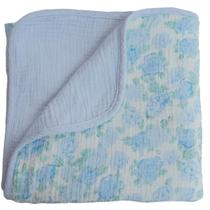 Manta para Bebé JoyTrek 120x120 cm Muselina 100% Algodón Azul