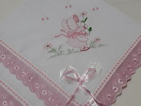 Manta para Bebê Menina Boneca Camponesa 100 Algodão - Manta Verão para Bebe Menina Bordada