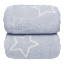 Manta para Bebê Microfibra Plush Star Azul Manta para Bebê Microfibra Plush Star Azul