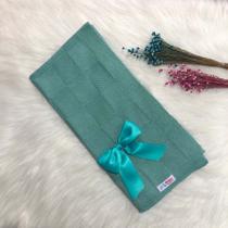 Manta Para Bebê Tricô Tricot Quadriculada