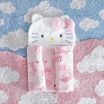 Manta para Bebês com Capuz Hello Kitty Rosa Claro 0,90 x 0,75 Microfibra BENE CASA