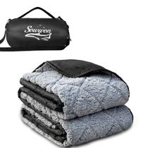 Manta para Exterior Sowwon 157 x 130 cm Impermeável com Forro Sherpa Fleece