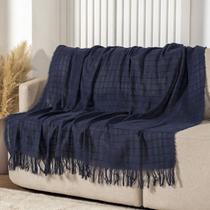 Manta para Sofá 100% Algodão Cobertor Decorativa com Franja 1,4m x 1,7m Manta para Sofá 100% Algodão Cobertor Decorativa com Franja 1,4m x 1,7m