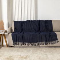 Manta para Sofá 100% Algodão Cobertor Decorativa com Franja 2,4m x 1,7m - Camaria