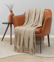 Manta Para Sofá 1,70m x 1,40m Rustica Adomes Bege