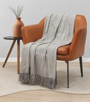 Manta Para Sofá 1,70m x 1,40m Rustica Adomes Cinza