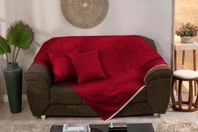 Manta Para Sofá 1,80m x 1,40m Tecido Jacquard Super Resistente + Almofadas