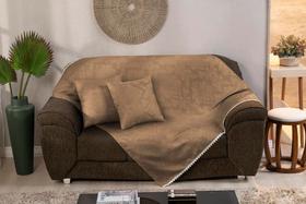 Manta Para Sofá 1,80m x 1,40m Tecido Jacquard Super Resistente + Almofadas