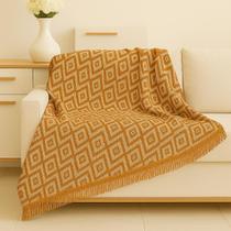 Manta para Sofa 2 ou 3 Lugares Retrátil King 2,30x1,70m Algodão com Franjas Capa para Sofa Capa Decorativa Sofa Peseira Colcha Cama