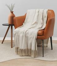Manta Para Sofá 2,10m x 1,40m Rustica Adomes Branco
