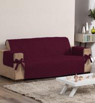 Manta Para Sofa 3 Lugares Vinho Com Laço E Porta Controle Manta Para Sofa 3 Lugares Vinho Com Laço E Porta Controle