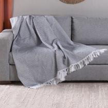 Manta Para Sofá Com Franja Grid 1 Peça 2,10m x 1,35m 60% Algodão / 40% Poliéster Tecido Jacquard