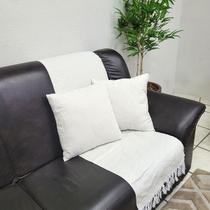 Manta Para Sofá Decorativa 1,70 x 1,40m Xale + 2 Capas de Almofada Jacquard Caribe