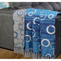 Manta Para Sofá Dupla Face Jacquard Maia Azul Manta Para Sofá Dupla Face Jacquard Maia Azul