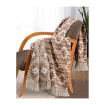 Manta Para Sofá Dupla Face Jacquard Nilo Marrom