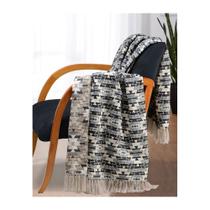 Manta Para Sofá Dupla Face Jacquard Nilo Preta