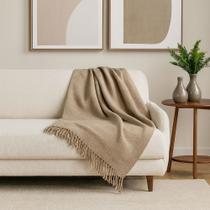Manta para Sofá e Cama Areia 230x1.30 Luxuosa Algodão Manta para Sofá e Cama Areia 230x1.30 Luxuosa Algodão