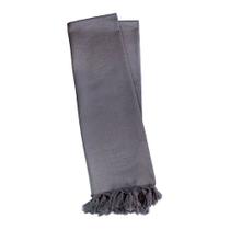 Manta para Sofá em Tecido Jacquard Falso Liso Cinza Chumbo