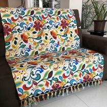 Manta Para Sofá em Tecido Jacquard Floral Color 190x140cm