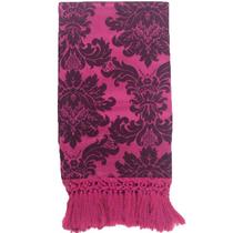 Manta Para Sofá em Tecido Jacquard Medalhão Pink com Preto 190x140cm Manta Para Sofá em Tecido Jacquard Medalhão Pink com Preto 190x140cm