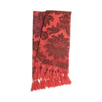 Manta para sofá em Tecido Jacquard Vermelho e Preto Medalhão Tradicional