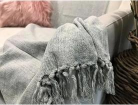 Manta Para Sofá Gigante Decorativa Protet Cinza Mesclado