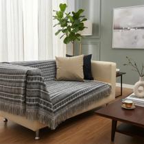 Manta Para Sofá Gigante Decorativa Proteto Areia E Preto