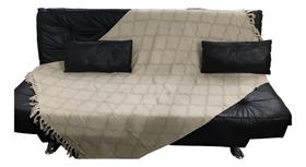 Manta para Sofa Gigante Luxuosa 120x180cm Marrom Branco Tuut