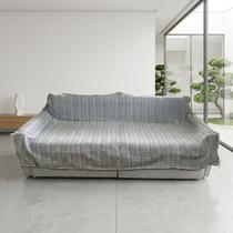 Manta para Sofá Grande 2,40x1,80 Algodão Premium Decorativa Macia e Resistente Cor:Azul
