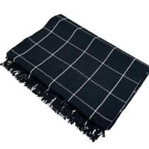 Manta para Sofá Grande Gigante 2,40x1,80 Xadrez Capa Protetora Cama Sofa King 2 e 3 Lugares Cor:Preto-Branco