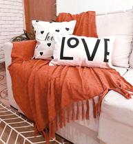 Manta Para Sofá Italiana Terra Cota