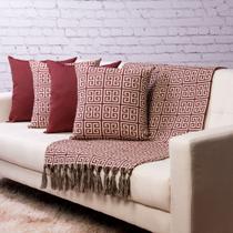 Manta para sofá Jaccard com franjas 1,40x1,80 + 4 capas etnico
