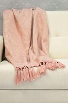 Manta para sofá Jaccard com franjas 1,40x1,80 - Rose Manta para sofá Jaccard com franjas 1,40x1,80 - Rose