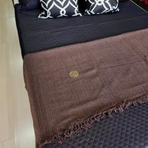Manta para Sofá Luxo Marrom Decorativa Tipo Capa de Sofa