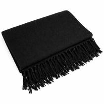 Manta Para Sofá Preta Gigante 100% Algodão 2,40x1,80m Artesanal com Franjas