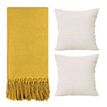 Manta Para Sofá Protetora e 2 Capas de Almofada Decorativa Manta Para Sofá Protetora e 2 Capas de Almofada Decorativa