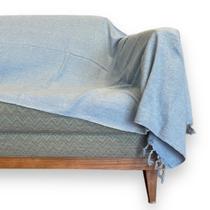 Manta Para Sofá Protetora E Decoração 100% Algodão Colcha Coberta Cama Grande Tear Artesanal Kit 2 Unidades 2,40 x 1,40