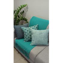 manta para sofá xale chale jade protetor artesanal algodão
