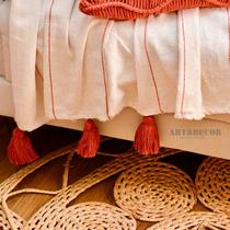 Manta para Sofá Xale Frizz Pompom Boho Chic